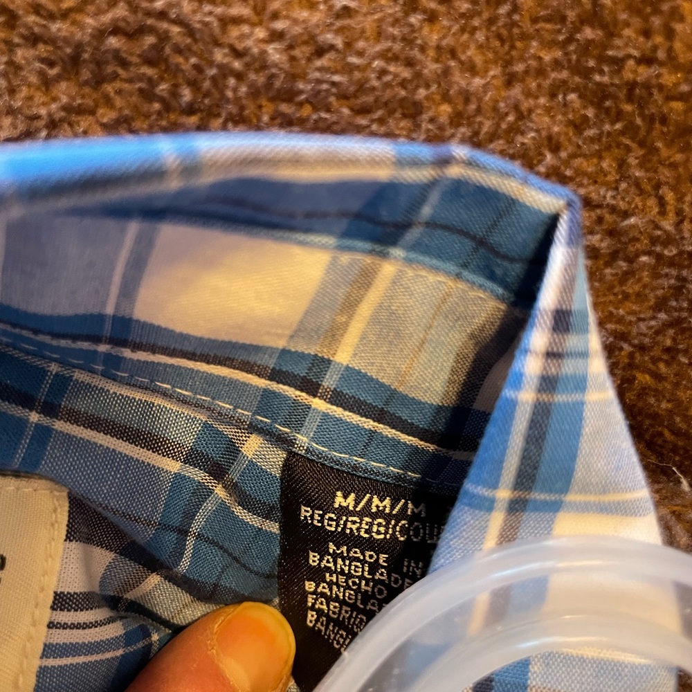 Wrangler Blue Plaid Men's Shirt - Picture 2 of 4